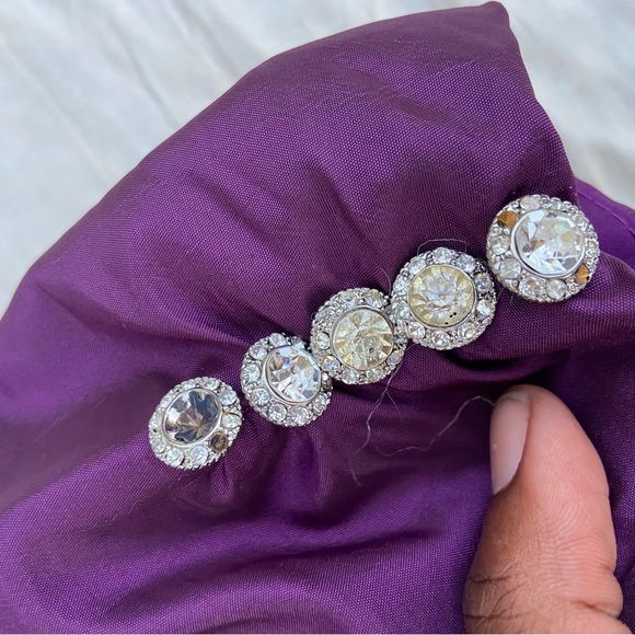 Jade Couture Cropped Purple Evening Jacket Diamanté Button Lined Cuffs. - Picture 2 of 4